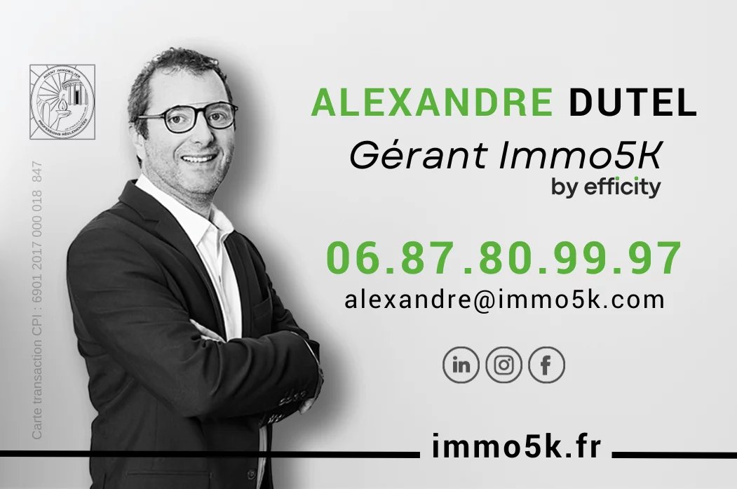 carte de visite Alexandre Dutel Immo5K by efficity