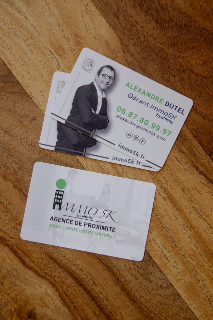 cartes de visites Immo5k by efficity Alexandre Dutel
